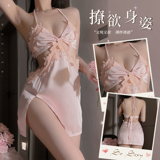 BS2805-性感內衣蕾絲深v透視開叉睡裙純欲情趣內衣性感裸背誘惑套裝女睡衣睡裙