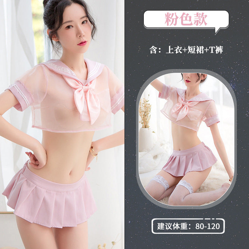 BT2359-性感內衣情趣內衣性感學生裝制服水手服短裙透明套裝誘惑女可愛學院風女睡衣睡裙