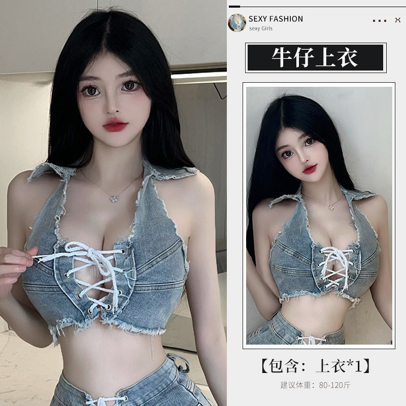 BT2856-性感內衣情趣內衣角色扮演激情睡衣戰袍制服誘惑床上火辣牛仔褲女睡衣