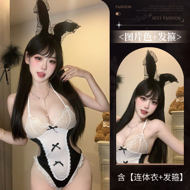 BT9003-性感情趣內衣女僕裝女傭制服角色扮演蕾絲吊帶鏤空免脫套裝女睡衣睡裙