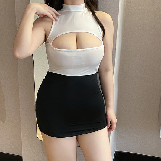 CT271-性感大碼情趣內衣欲服裝制服睡衣服胖mm床上透視套裝ol包臀