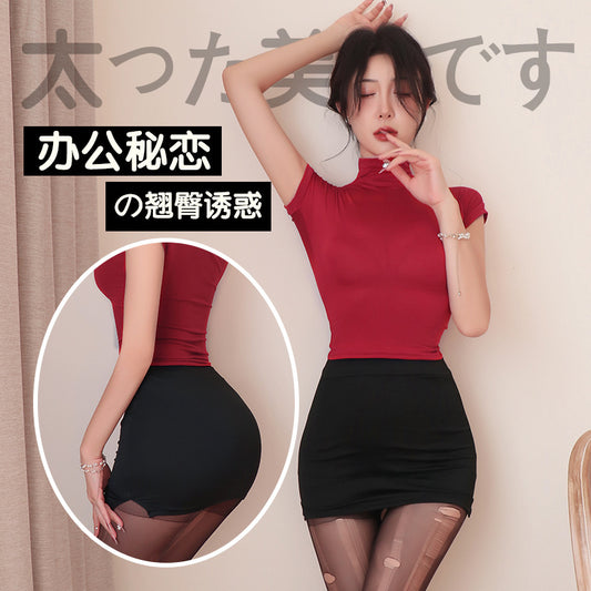 【A-1943】性感內衣情趣內衣性感ol女秘書制服包臀裙純欲戰袍套裝女睡衣