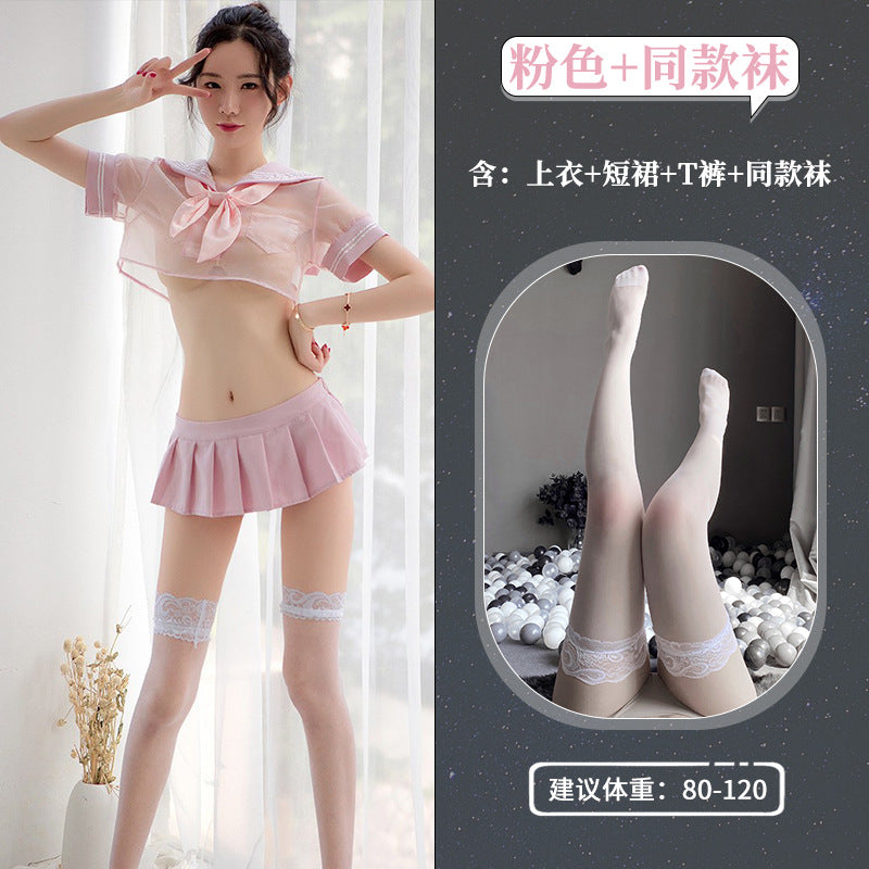 BT2359-性感內衣情趣內衣性感學生裝制服水手服短裙透明套裝誘惑女可愛學院風女睡衣睡裙