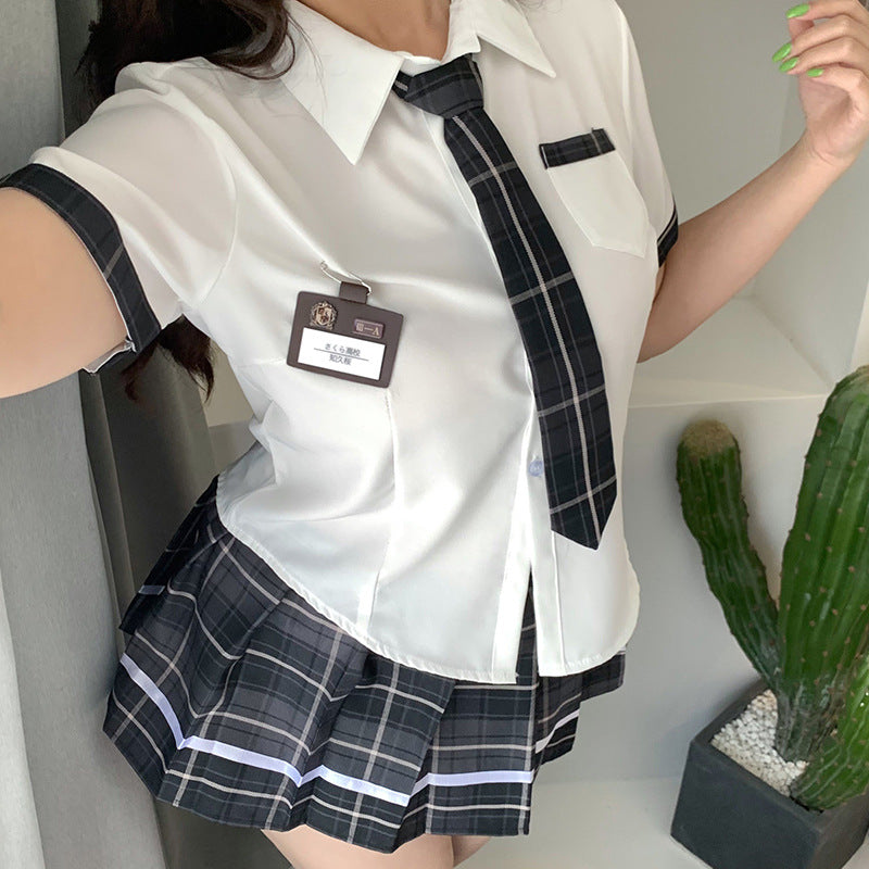 CT287-大碼情趣內衣校園jk制服誘惑角色扮演純欲襯衫短裙女睡衣睡裙
