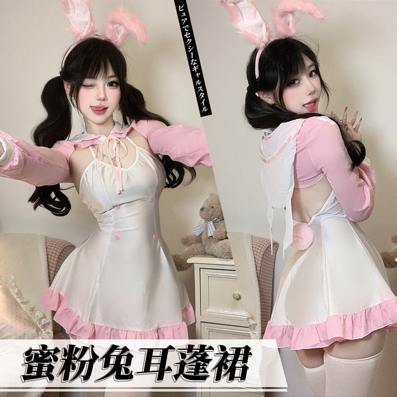 BT2746-俏皮甜心女僕套裝露溝制服睡衣誘惑調情裸臀免脫情趣內衣套裝女睡衣睡裙