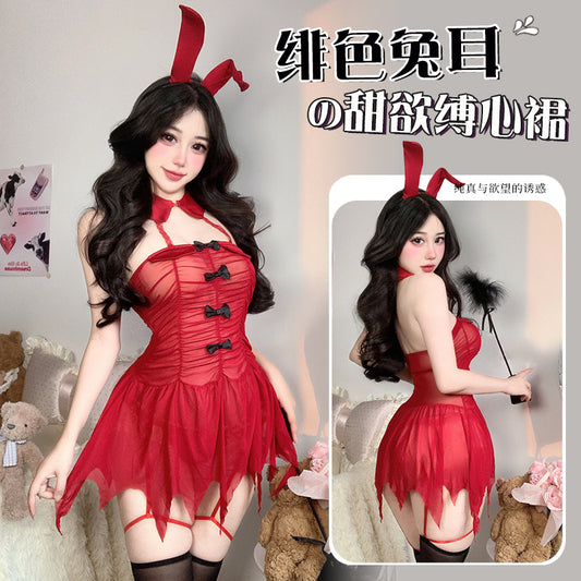 BT2962-性感情趣內衣純欲吊帶睡裙清透純欲風誘惑網紗睡衣免脫睡裙睡衣