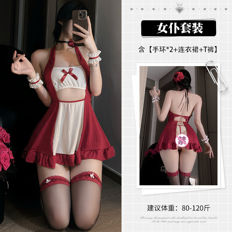 BT2826-性感內衣私寵小女僕cos撩欲免脫套裝純欲情趣內衣露胸臀激情免脫誘惑女睡衣睡裙