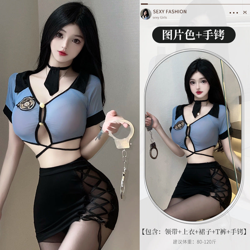 BT8500-性感內衣情趣內衣性感角色扮演女警制服激情床上套裝誘惑職業裝女睡衣