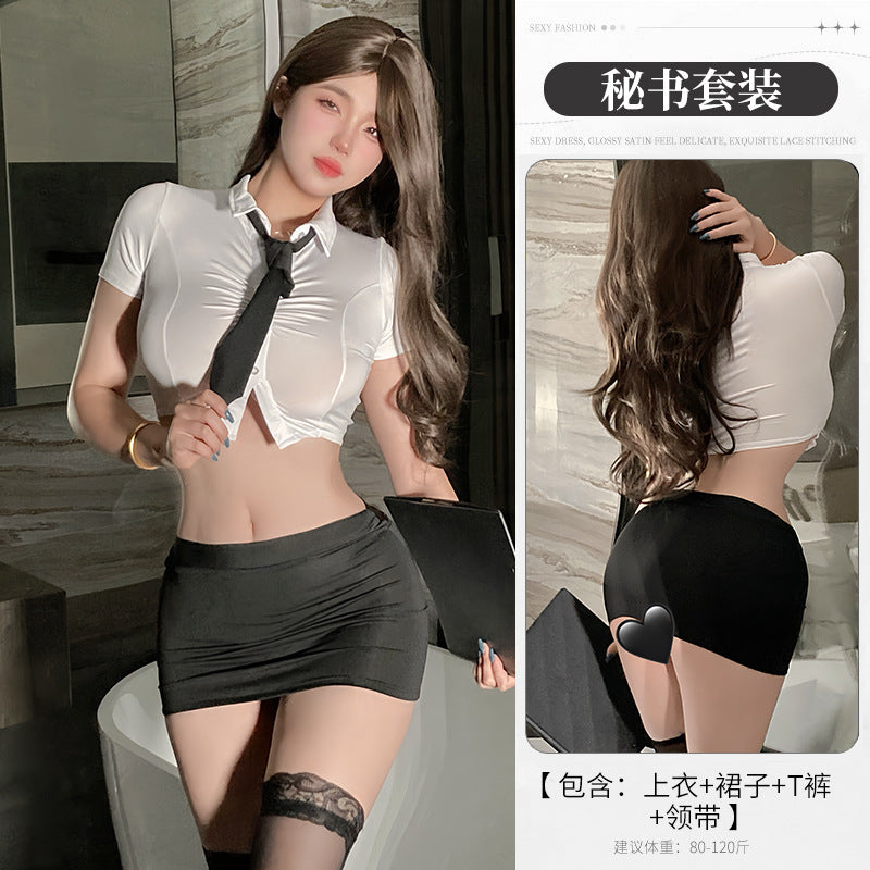 BT8423-性感內衣情趣内衣角色扮演调情秘书制服诱惑OL激情免脱套装女睡衣睡裙