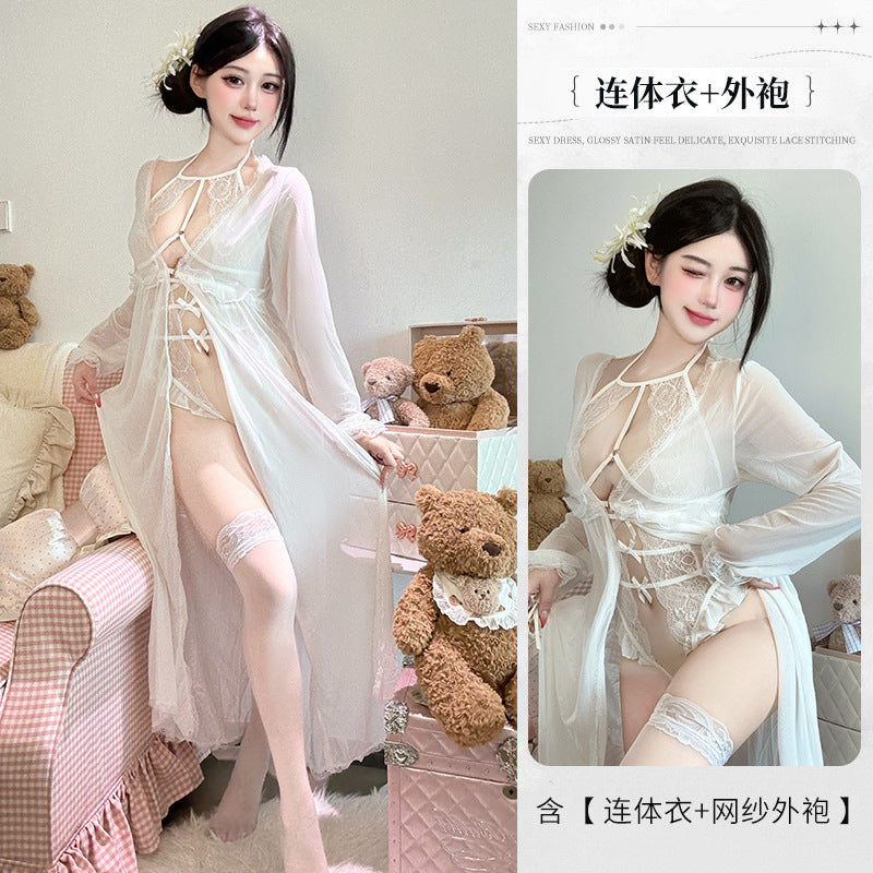 BS6511-情趣內衣性感蕾絲連體睡衣開襠免脫火辣誘惑挑逗透視睡裙套裝女睡衣睡裙