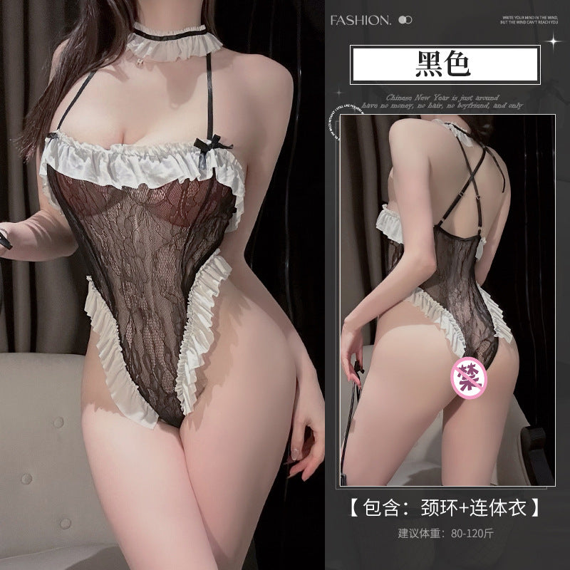BS8566-性感內衣情趣內衣蕾絲誘惑性感吊帶暗扣開檔連體衣火辣純欲風免脫女睡衣睡裙
