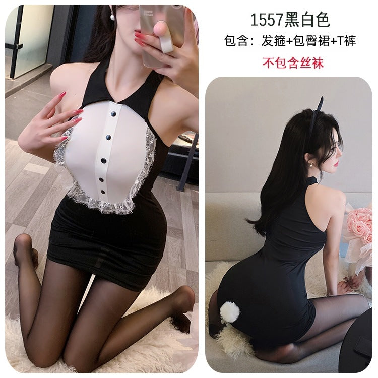 【A-1557】情趣內衣性感蕾絲猫女郎女僕誘惑純欲包臀裙制服誘惑女睡衣睡裙