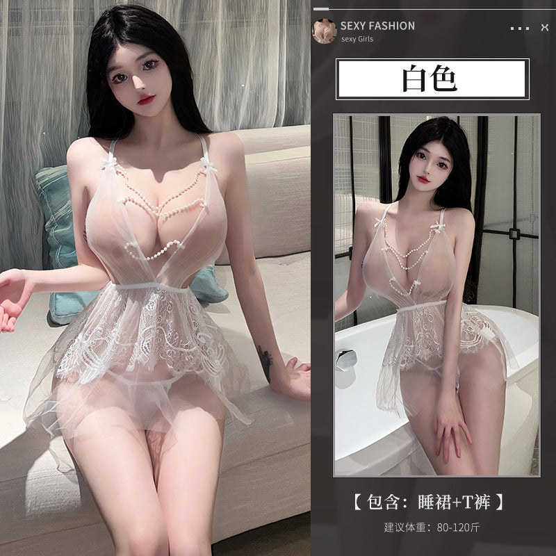BS8102-性感內衣情趣內衣女露胸純欲小胸誘惑網紗女睡裙火辣裝女睡衣