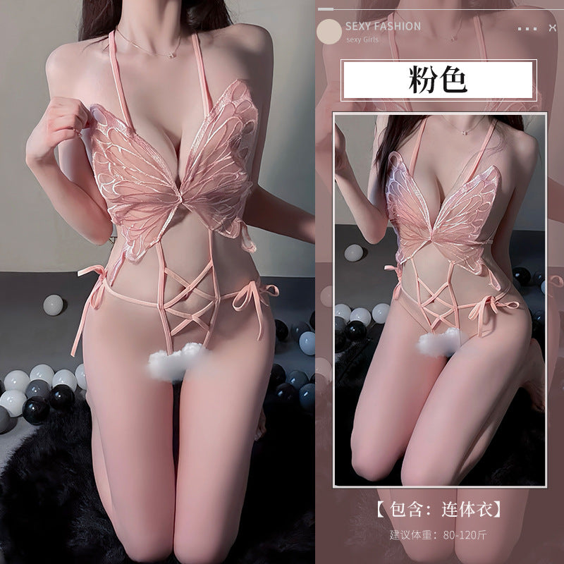 BS8572-性感內衣情趣內衣蝴蝶純欲蕾絲惹火情趣鏤空火辣誘惑激情連體裝女睡衣睡裙
