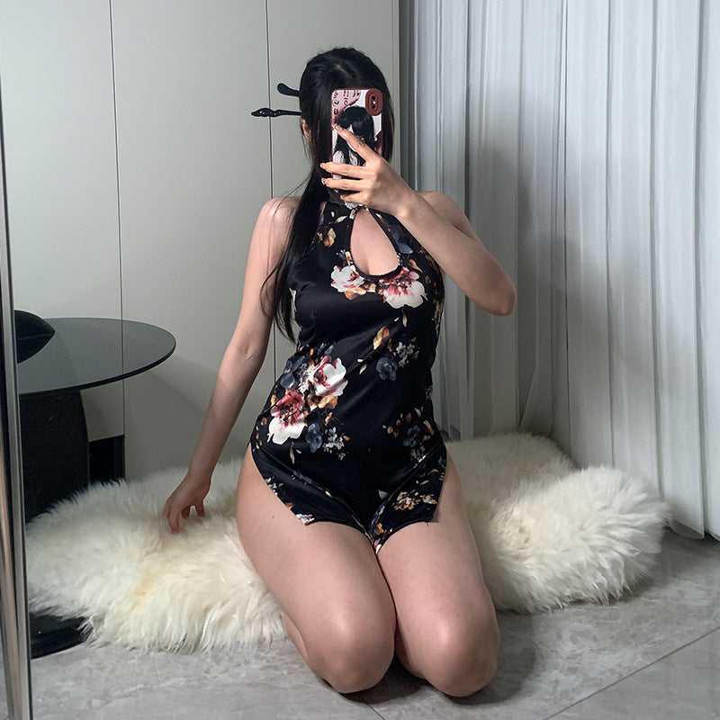 BT8612-性感內衣情趣內衣古風刺繡旗袍挑逗約會戰袍制服誘惑女睡衣睡裙
