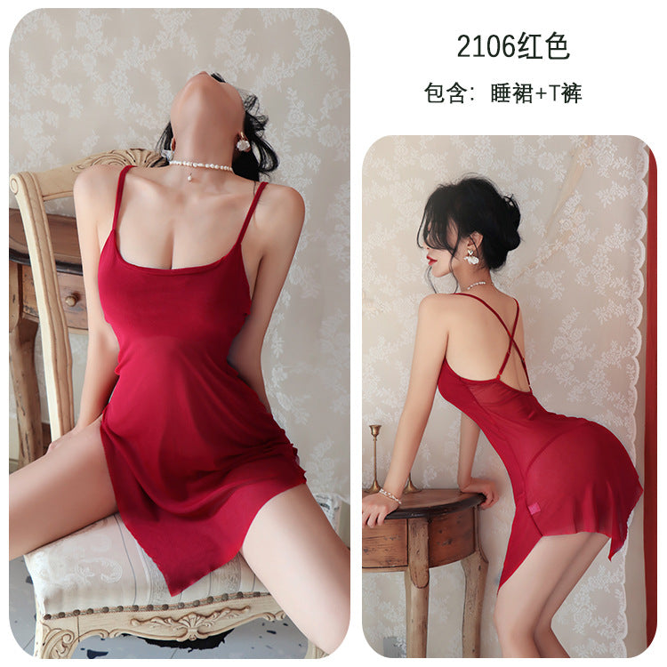 【A-2106】性感內衣情趣內衣女透視緊身吊帶連衣裙女睡裙火辣女睡衣