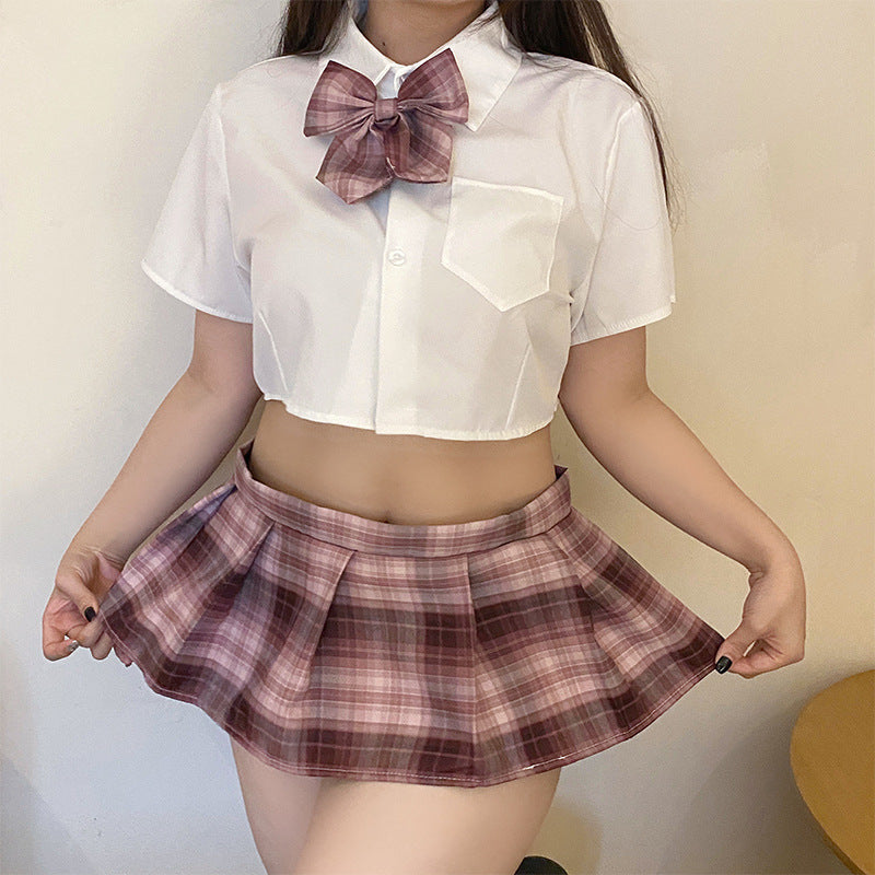 CT266-大碼情趣內衣純欲學生jk制服襯衫短裙胖MM激情套裝女睡衣睡裙