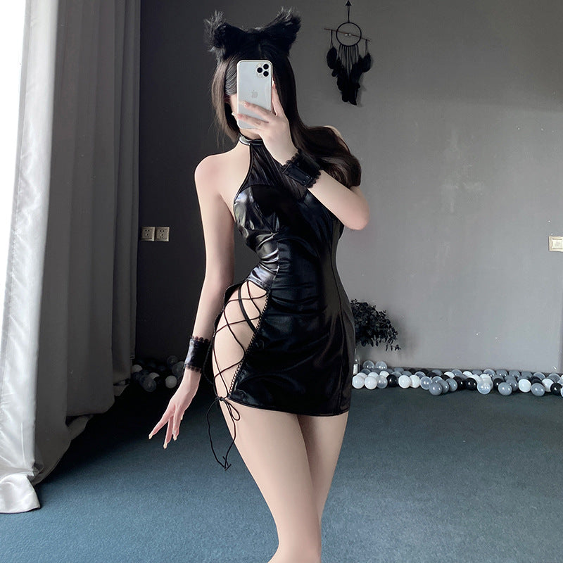BT2870-性感內衣情趣內衣純欲緊身性感皮衣sm激情免脫制服套裝女睡衣睡裙