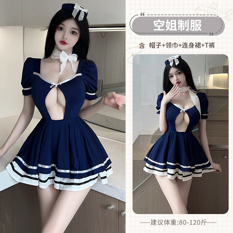 BT2749-性感內衣情趣內衣角色扮演性感空姐制服誘惑火辣新款免脫裝女睡衣