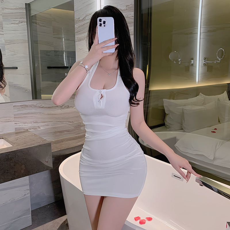 BS8416-性感內衣情趣內衣純欲辣妹掛脖包臀修身連衣裙誘惑女睡衣睡裙