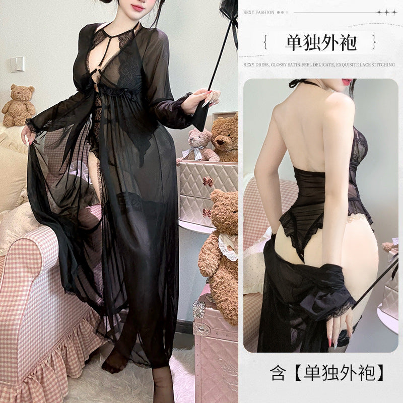 BS6511-情趣內衣性感蕾絲連體睡衣開襠免脫火辣誘惑挑逗透視睡裙套裝女睡衣睡裙