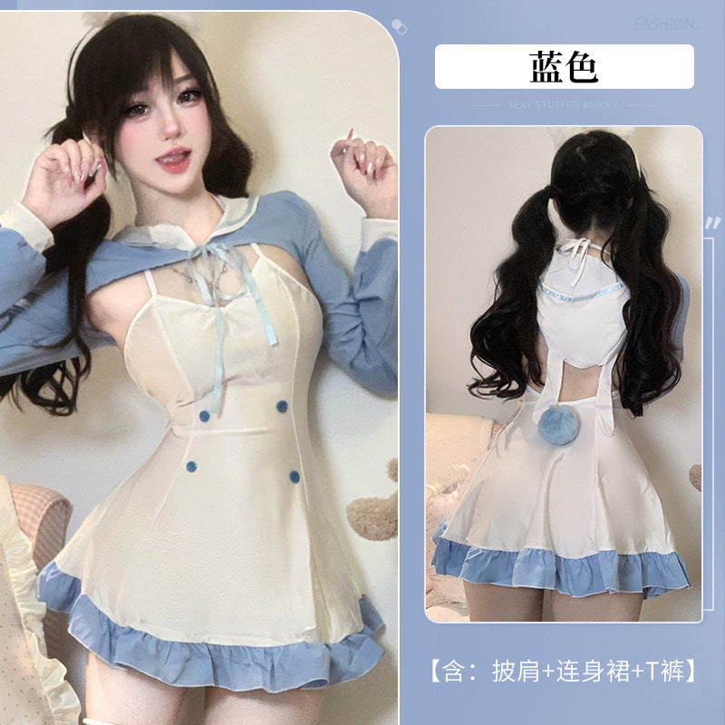 BT2746-俏皮甜心女僕套裝露溝制服睡衣誘惑調情裸臀免脫情趣內衣套裝女睡衣睡裙