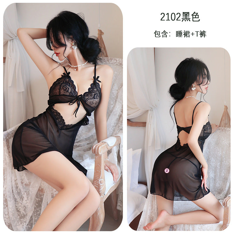 【A-2102】性感內衣情趣內衣女睡裙激情浪漫誘惑性感透視女睡衣開檔免脫