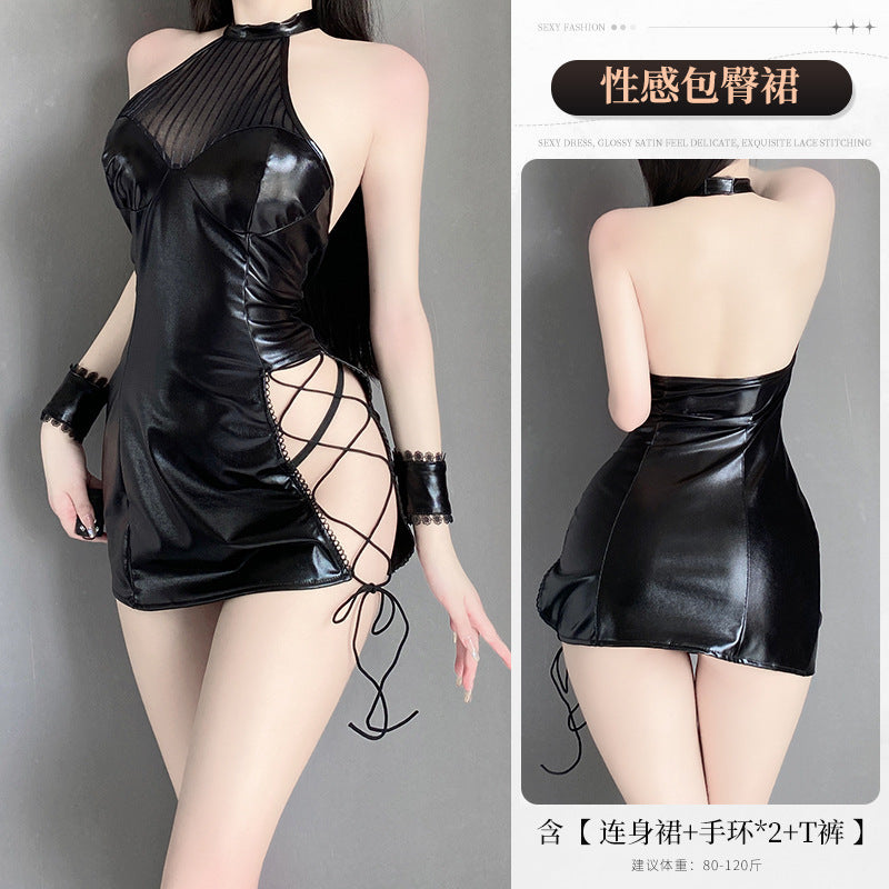 BT2870-性感內衣情趣內衣純欲緊身性感皮衣sm激情免脫制服套裝女睡衣睡裙