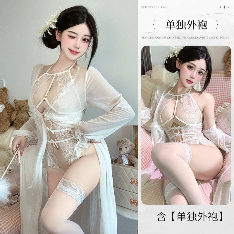 BS6511-情趣內衣性感蕾絲連體睡衣開襠免脫火辣誘惑挑逗透視睡裙套裝女睡衣睡裙