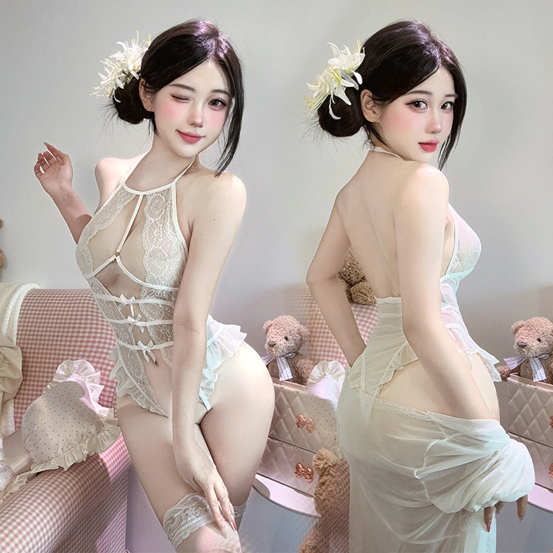 BS6511-情趣內衣性感蕾絲連體睡衣開襠免脫火辣誘惑挑逗透視睡裙套裝女睡衣睡裙