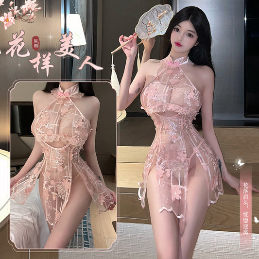 BT2768-性感內衣情趣內衣角色扮演旗袍高開叉性感誘惑免脫制服欲純女睡衣套裝女睡裙
