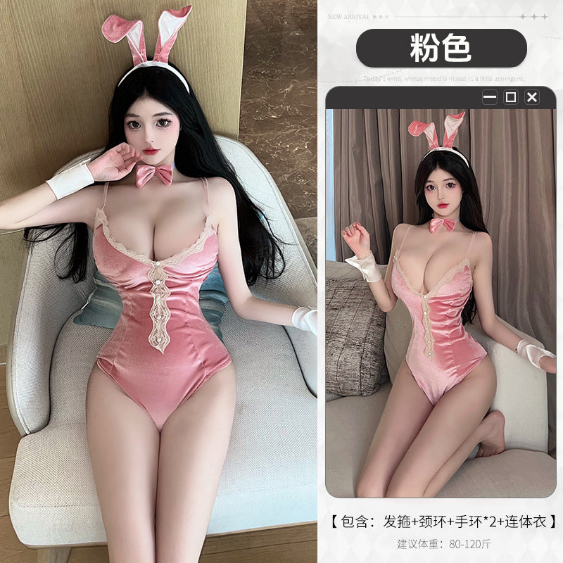 BT8509-性感內衣情趣內衣絲絨小胸純欲兔女郎角色扮演制服誘惑激情女睡衣睡裙