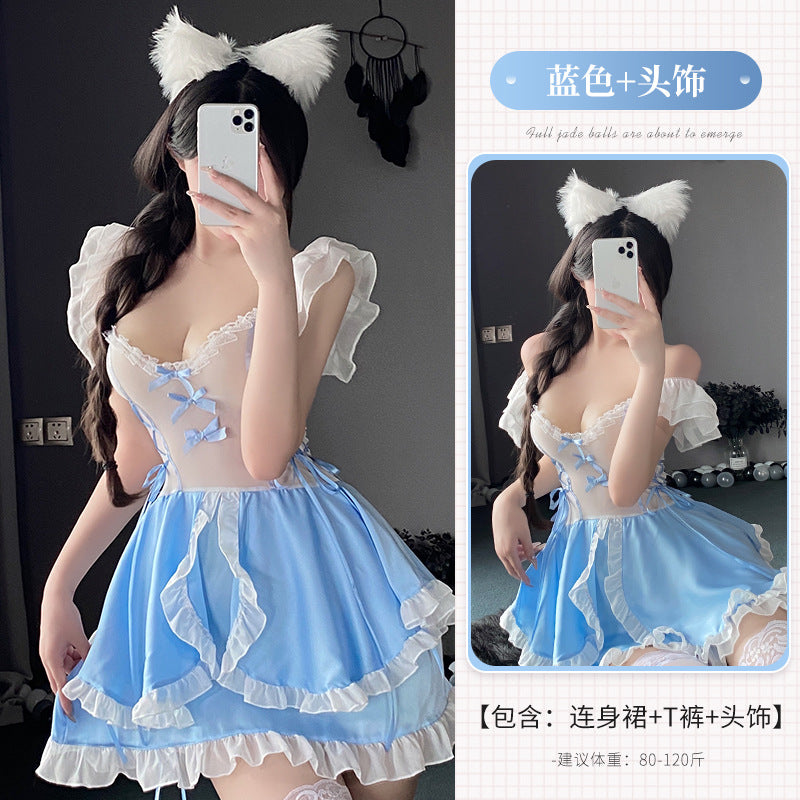 BT2591-情趣內衣女性感可愛女僕女傭角色扮演透視調情床上制服誘惑女睡衣睡裙