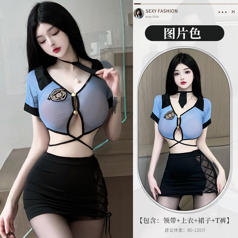 BT8500-性感內衣情趣內衣性感角色扮演女警制服激情床上套裝誘惑職業裝女睡衣