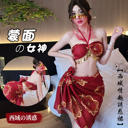 【A-1528】性感情趣內衣飛天舞姬異域風情燙金抹胸情趣制服古風漢服女睡衣睡裙