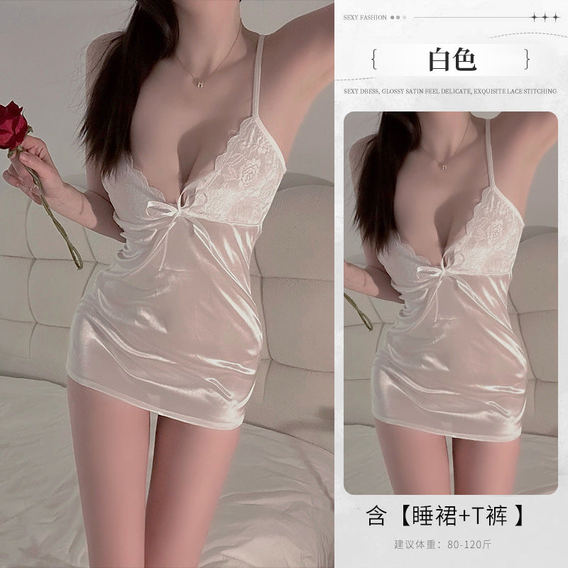 BS8237-性感內衣情趣內衣女純欲風吊帶睡裙薄款蕾絲心機包臀女睡衣套裝睡裙