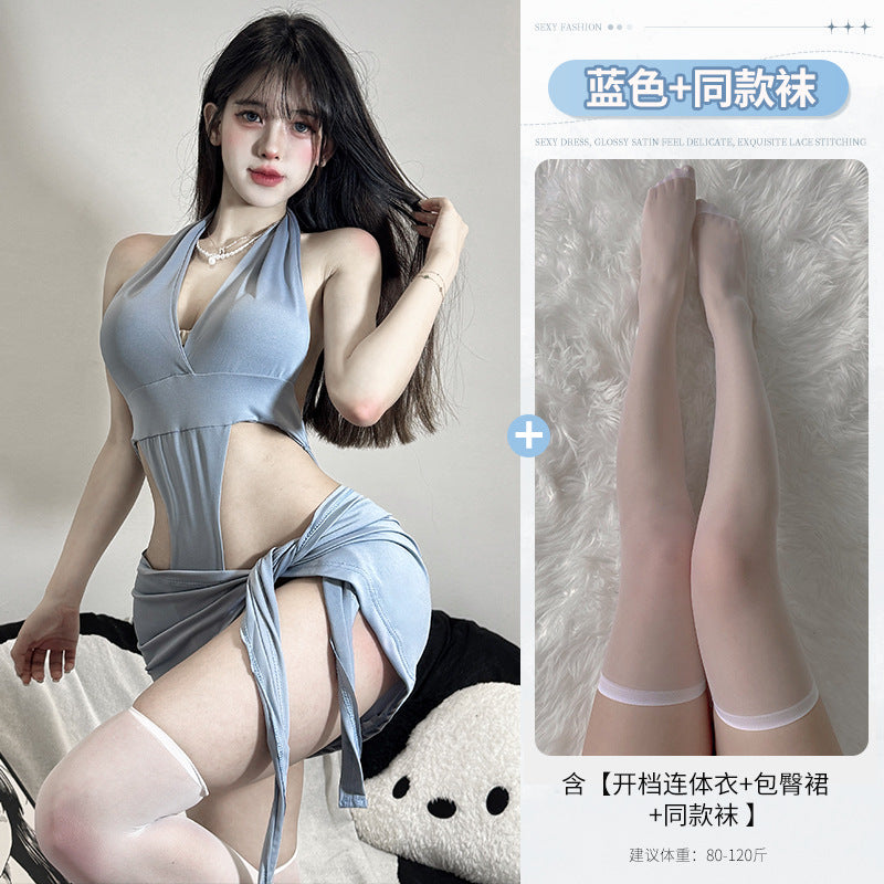 BS8105-性感內衣情趣內衣性感純欲開檔連體包臀免脫床上辣妹女睡衣睡裙