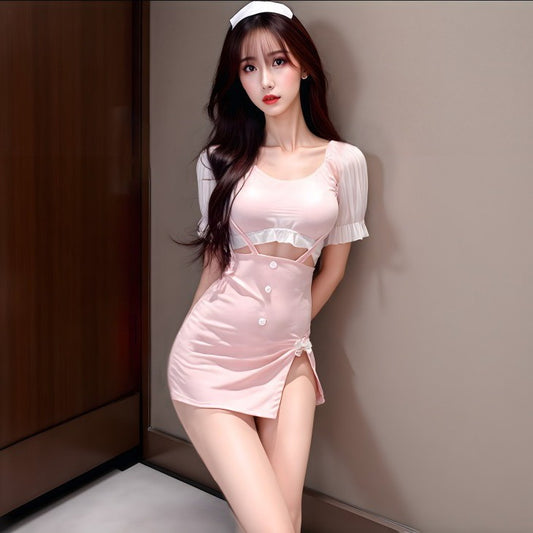 【A-1606】性感情趣內衣性感護士服甜美套裝鏤空激情制服誘惑女睡衣睡裙角色扮演