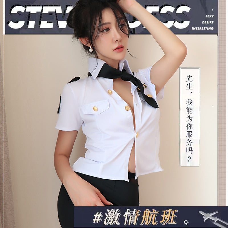 【A-1265】【之前有PO】--性感內衣情趣內衣火辣角色扮演女警性感OL禦姐風空姐包臀裙女睡裙