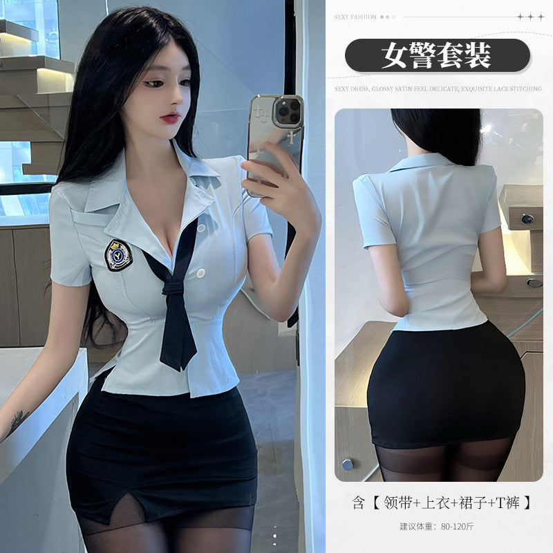 BT8512-性感內衣情趣內衣女警角色扮演制服誘惑套裝激情免脫女睡衣女睡裙