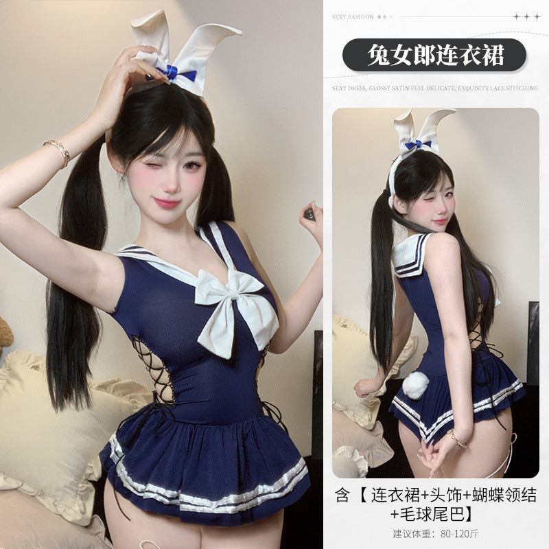 BT6602-JK校園百褶兔女郎情趣內衣性感免脫約會戰袍學生套裝角色扮演