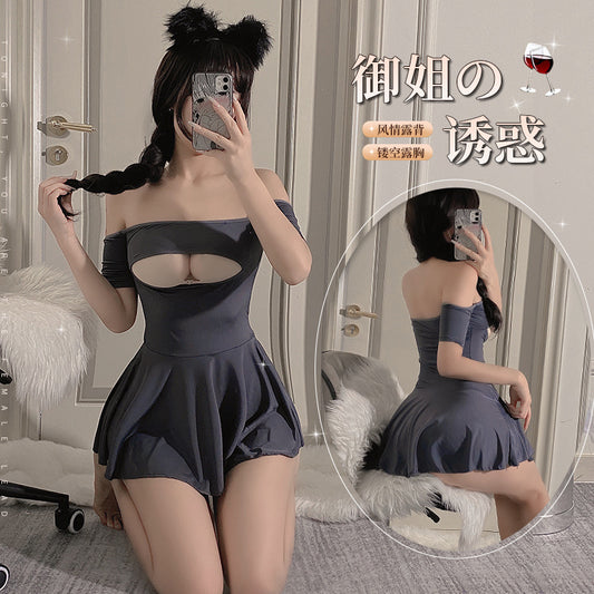 BS8015-性感內衣冰絲小睡裙情趣內衣激情床上挑逗純欲女睡衣