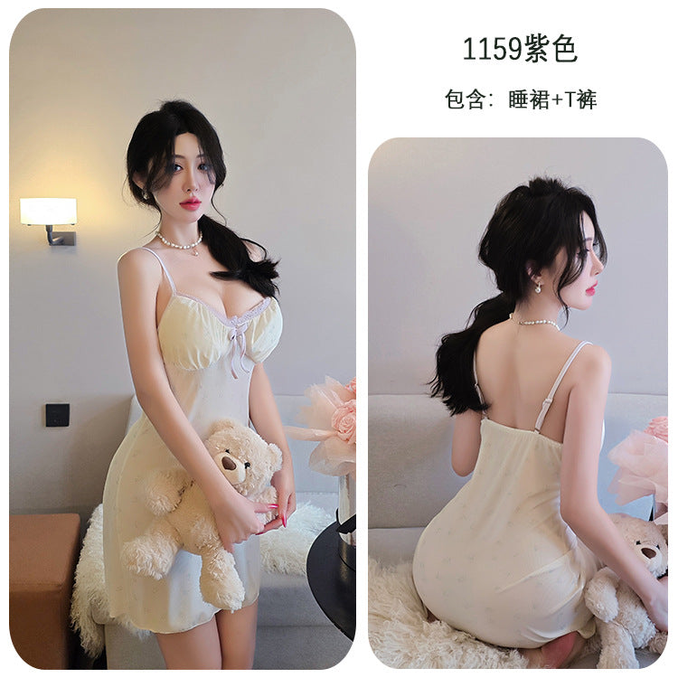 【A-1159】情趣內衣吊帶睡衣調情蝴蝶結可愛居家服女睡裙