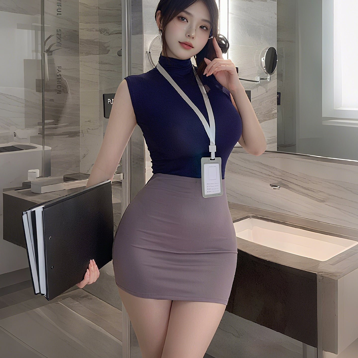 CT620-大碼情趣內衣秘書制服套裝性感禁欲系禦姐純欲包臀裙一件代發批發