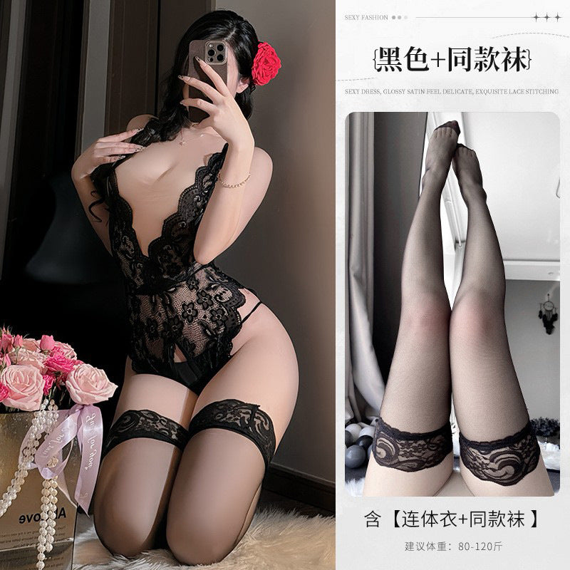 BS2116-性感內衣情趣內衣女露胸裸背純欲蕾絲戰袍睡衣免脫誘惑套裝女睡裙