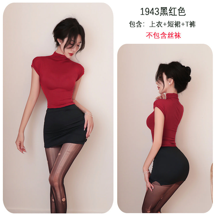 【A-1943】性感內衣情趣內衣性感ol女秘書制服包臀裙純欲戰袍套裝女睡衣