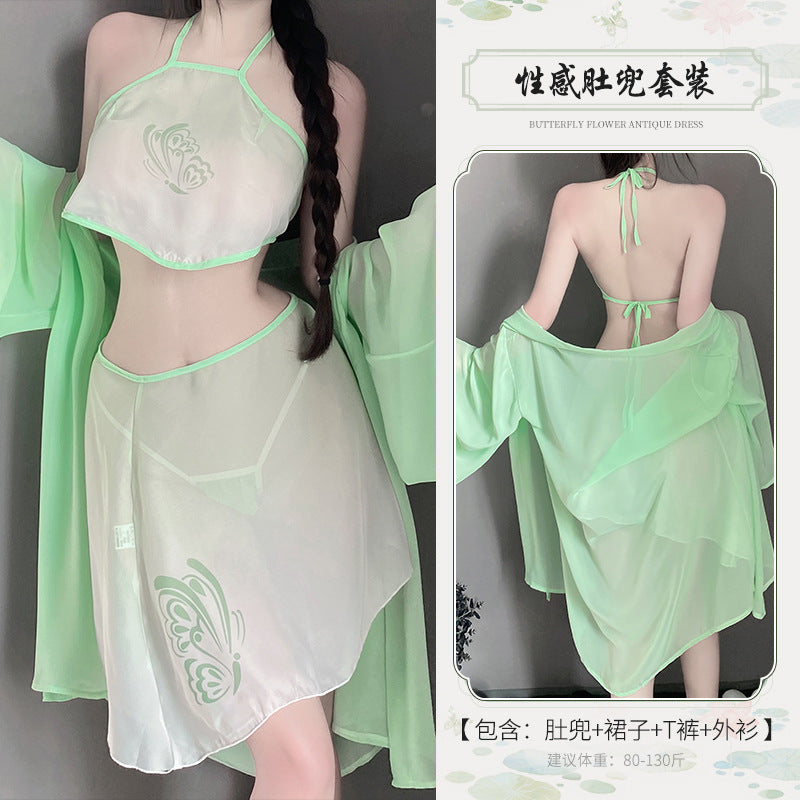BT2862-性感內衣情趣內衣女睡衣漢服古風肚兜純欲風火辣制服透視女睡裙