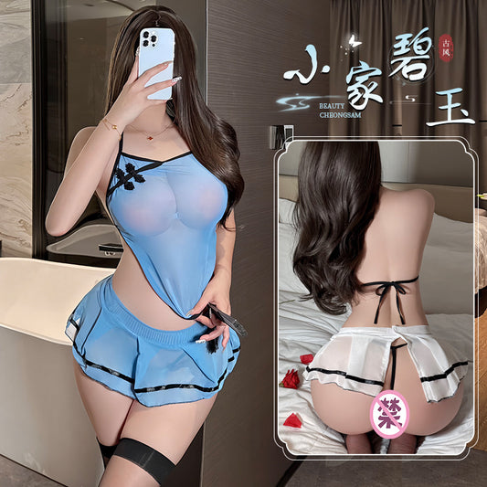 BT8429-性感內衣情趣內衣純欲風民國旗袍角色扮演制服套裝透視免脫女睡裙女睡衣