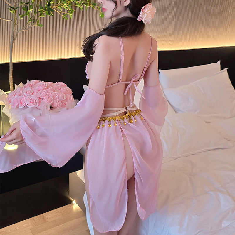 【A-1546】情趣內衣性感綁帶古風復古肚兜女漢服蕾絲連衣裙套裝女睡衣睡裙