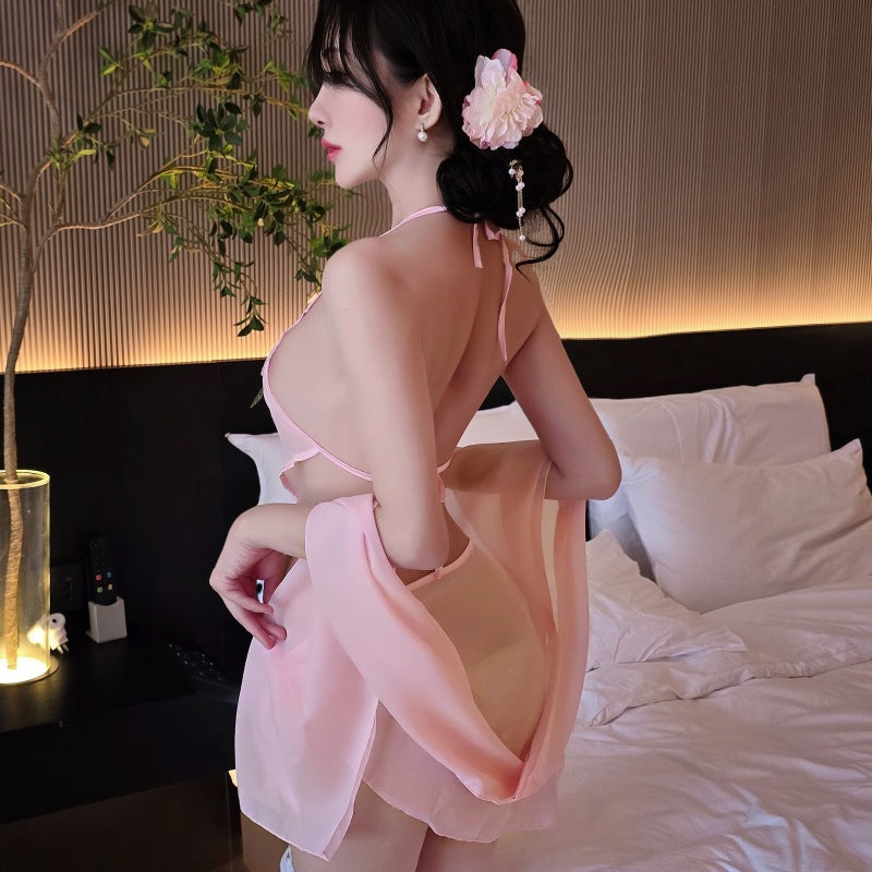 【A-1552】情趣內衣性感網紗純欲風漢服角色扮演肚兜系帶誘惑裝女睡衣睡裙